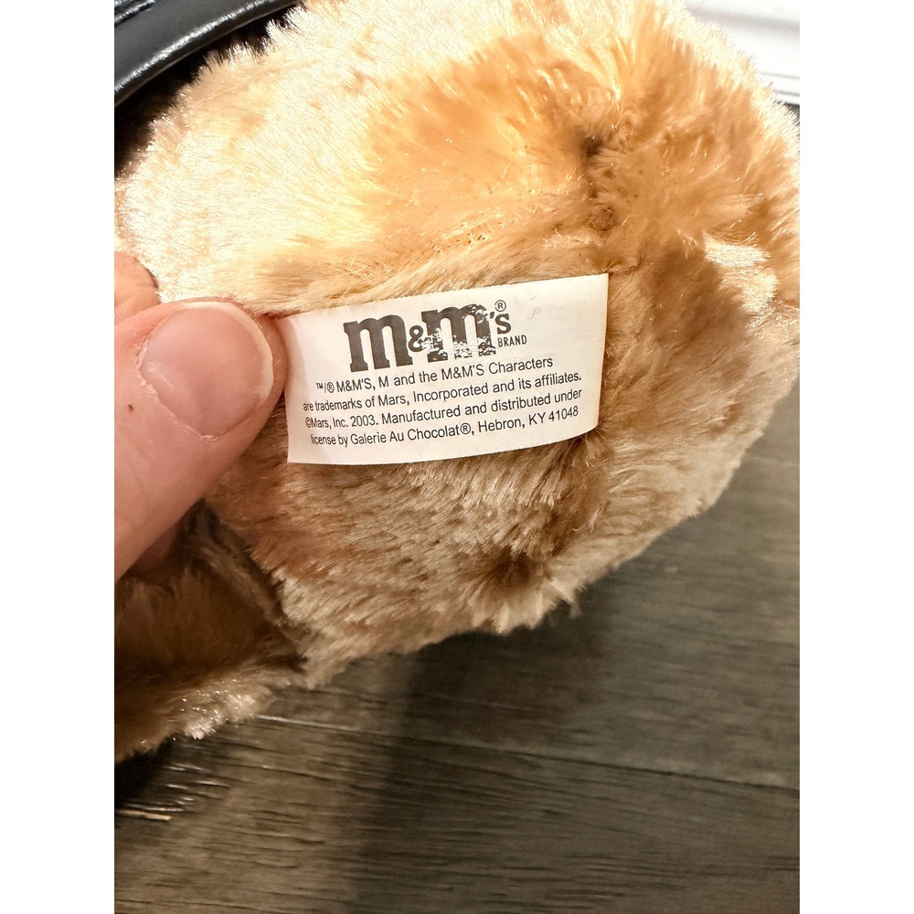 Vintage 2003 M&Ms Teddy Bear in Black Faux Leather Biker Jacket Plush - Picture 4 of 5